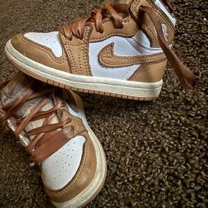 Nike Kids Tan and White Sneakers